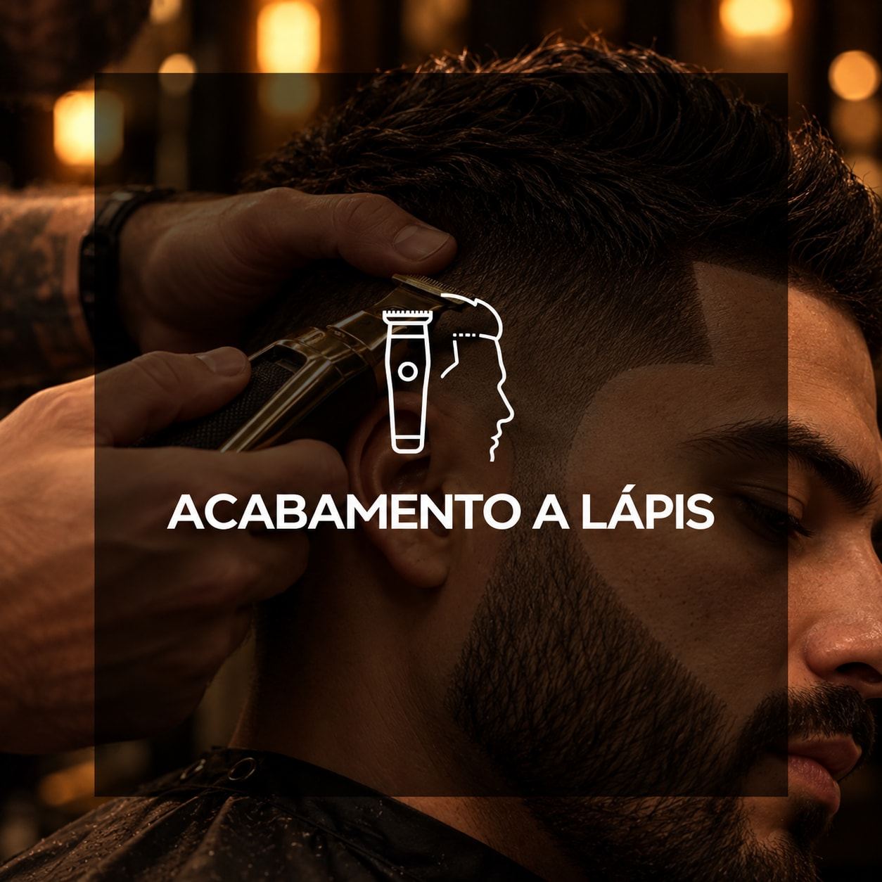 Acabamento a lápis fechando o contorno do corte com a máquina de acabamento.